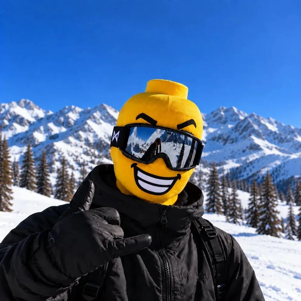 BlockHeadz yellow toy-head ski mask